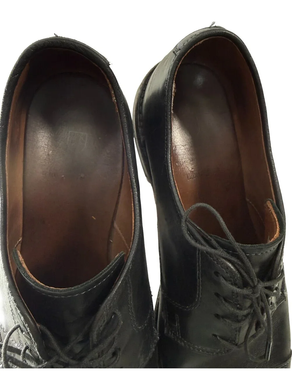 Allen Edmonds Lexington Men's 10.5 D Black Leather Cap Toe Brogue Derby Oxford